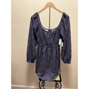 Originality dress  Floral Square Neck Smocked Waist Long sleeve size  m